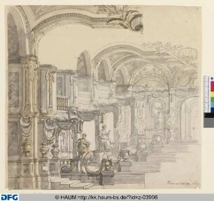 Atalanta (III. Akt, Szene 1): Treppenhaus. Maschine. Halbentwurf links