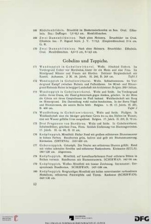 Gobelins und Teppiche (Nr. 171-209)