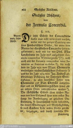 Sechster Abschnit, von der Formula Concordiä