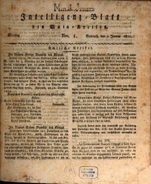 Intelligenzblatt des Main-Kreises. 1815