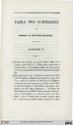 Table des sommaires