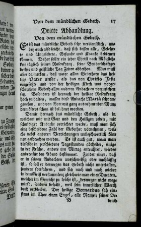 Dritte Abhandlung. Von dem mündlichen Gebeth