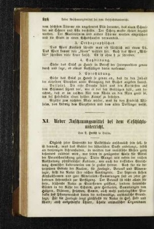 Ueber Anschauungsmittel bei dem Geschichtsunterricht