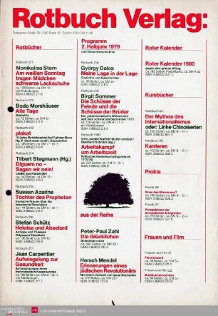 Programmvorschau Rotbuch Herbst 1979