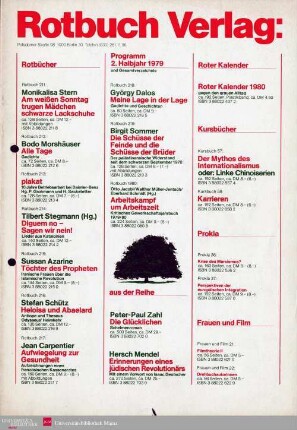 Programmvorschau Rotbuch Herbst 1979