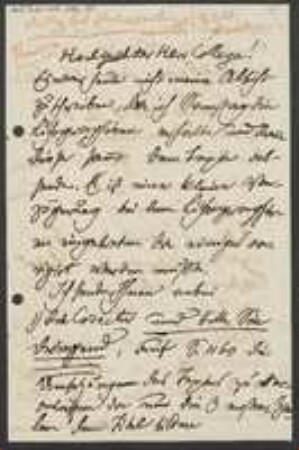 Brief von August Kanitz an Unbekannt