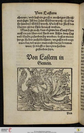 Von Lastern in Gemein