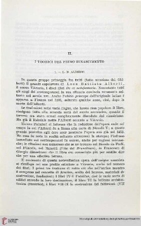 II. I Teorici del primo Rinascimento