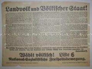 Propagandaflugblatt der Nationalsozialistischen Freiheitsbewegung zur Reichstagswahl 1924