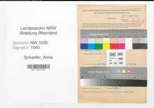 Entnazifizierung Anna Schaefer , geb. 04.03.1899 (Lehrerin)