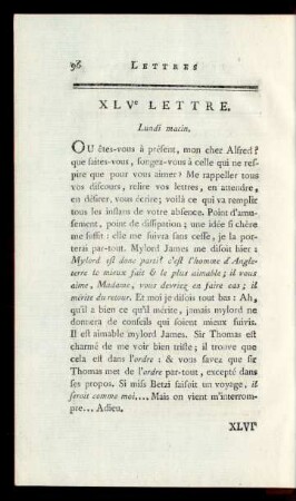 XLVe Lettre. Lundi matin.