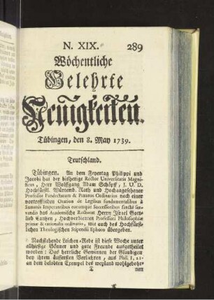 XIX. (8. May 1739)