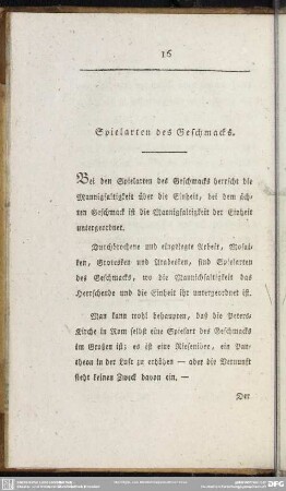 Spielarten des Geschmacks