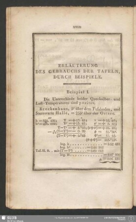 Erläuterung Des Gebrauchs Der Tafeln, Durch Beispiele