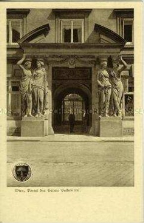 Portal des Palais Pallavicini in Wien, Postkarte des Deutschen Schulvereins Nr.357