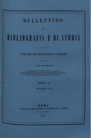 Tomo XI. Novembre 1878.