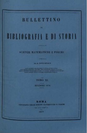 Tomo XI. Novembre 1878.