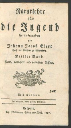 Bd. 3: Naturlehre für die Jugend