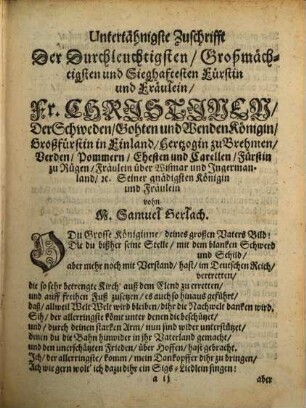 Sibylle Schwarzin Vohn Greiffswald aus Pommern Deutsche Poëtische Gedichte, [1]
