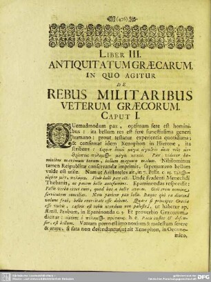 Liber III. Antiquitatum Graecarum, In Quo Agitur De Rebus Militaribus Veterum Graecorum