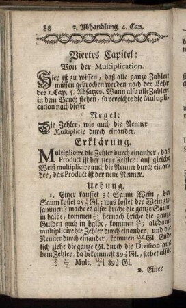 Viertes Capitel. Von der Multiplication.
