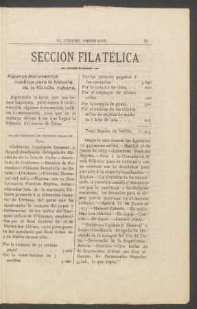 Algunos documentos inéditos para la historia de la filatélia cubana.