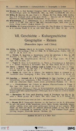 VII. Geschichte – Kulturgeschichte – Geographie – Reisen (Nr. 854-1120)