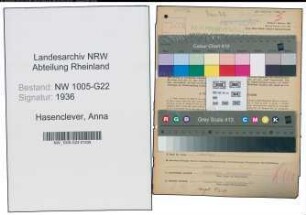 Entnazifizierung Anna Hasenclever , geb. 29.10.1888 (Kommanditistin)