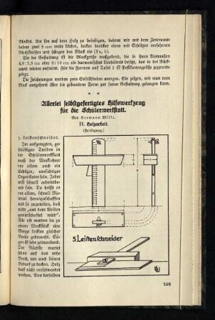 Allerlei selbsgefertigtes Hilfswerkzeug für die Schülerwerkstatt : II. Holzarbeit ; (Fortsetzung)