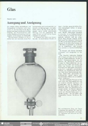 Anregung und Aneignung : Form in der Technik: Glas