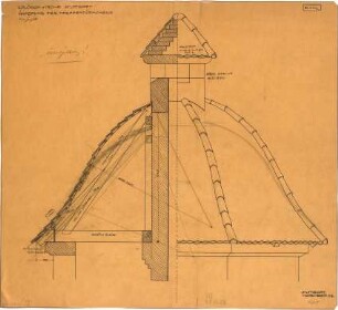 Fischer, Theodor; Stuttgart; Erlöserkirche - Treppenturm - Änderung (Ansicht, Schnitt)