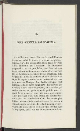 II. Une Guerre en Sonora.
