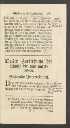 Dritte Fortsetzung der Künste [...]. Siebende Unterredung.