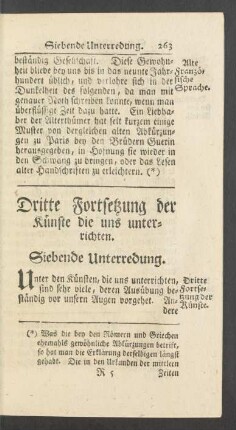 Dritte Fortsetzung der Künste [...]. Siebende Unterredung.