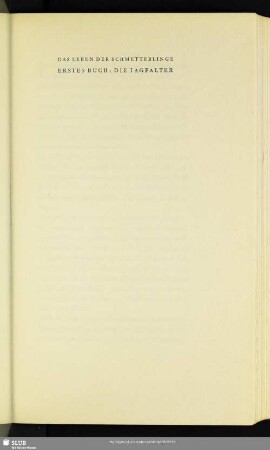 Erstes Buch: Die Tagfalter