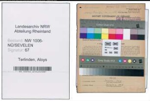 Entnazifizierung Aloys Terlinden , geb. 21.06.1907 (Milchhaendler)