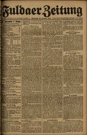 Ausgabe vom Mittwoch, den 29. Januar 1919.