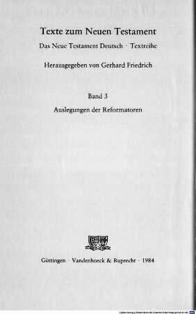 Auslegungen der Reformatoren