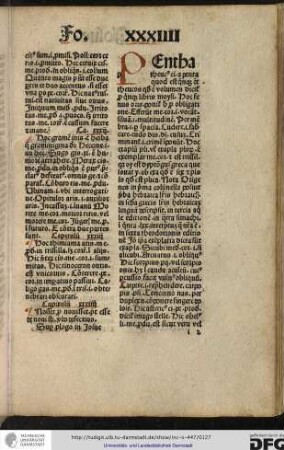 Pentateucus ci a penta quod est quinque entheucos..