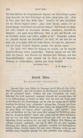 554-576 Henrik Ibsen : ein literarisches Charakterbild