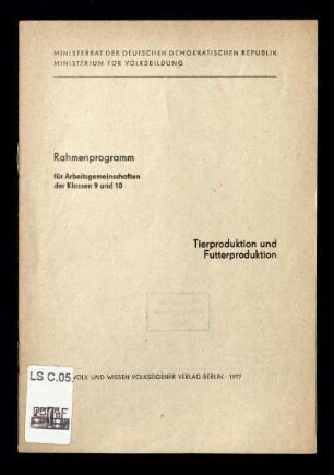 Tierproduktion und Futterproduktion
