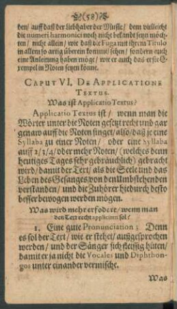 Caput VI. De Applicatione Textus.