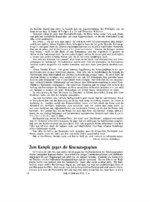 Zum Kampfe gegen die Kinematographen
