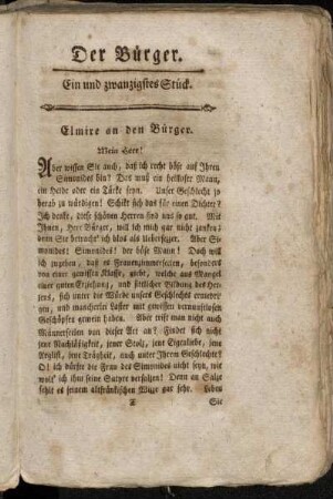 Ein und zwanzigstes Stück. - Fünf und zwanzigstes Stück.