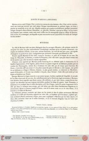 Route d'Argos à Mycènes (mit Tafel 63-71)