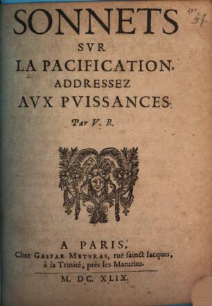 Sonnets sur la pacification