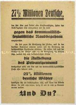 Aufruf zum Boykott des Volksentscheids zur Fürstenenteignung