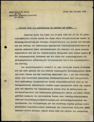 H. Bulle an DAI Athen