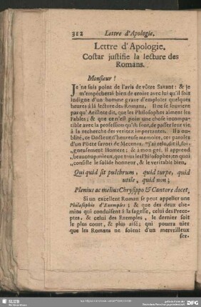 Lettre d´ Apologie