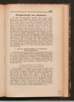 Kriegserlebnisse von Gmündern
